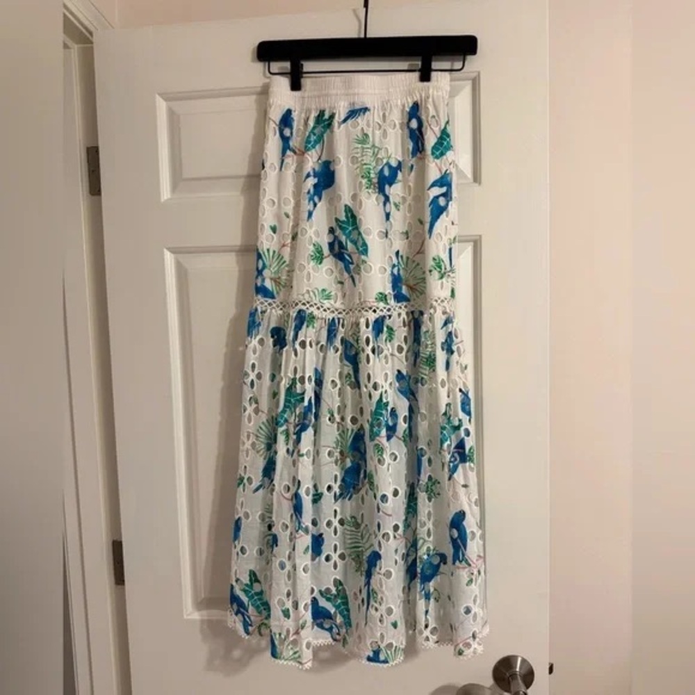 Farm Rio White and Blue Floral Skirt - Picture 2 of 5